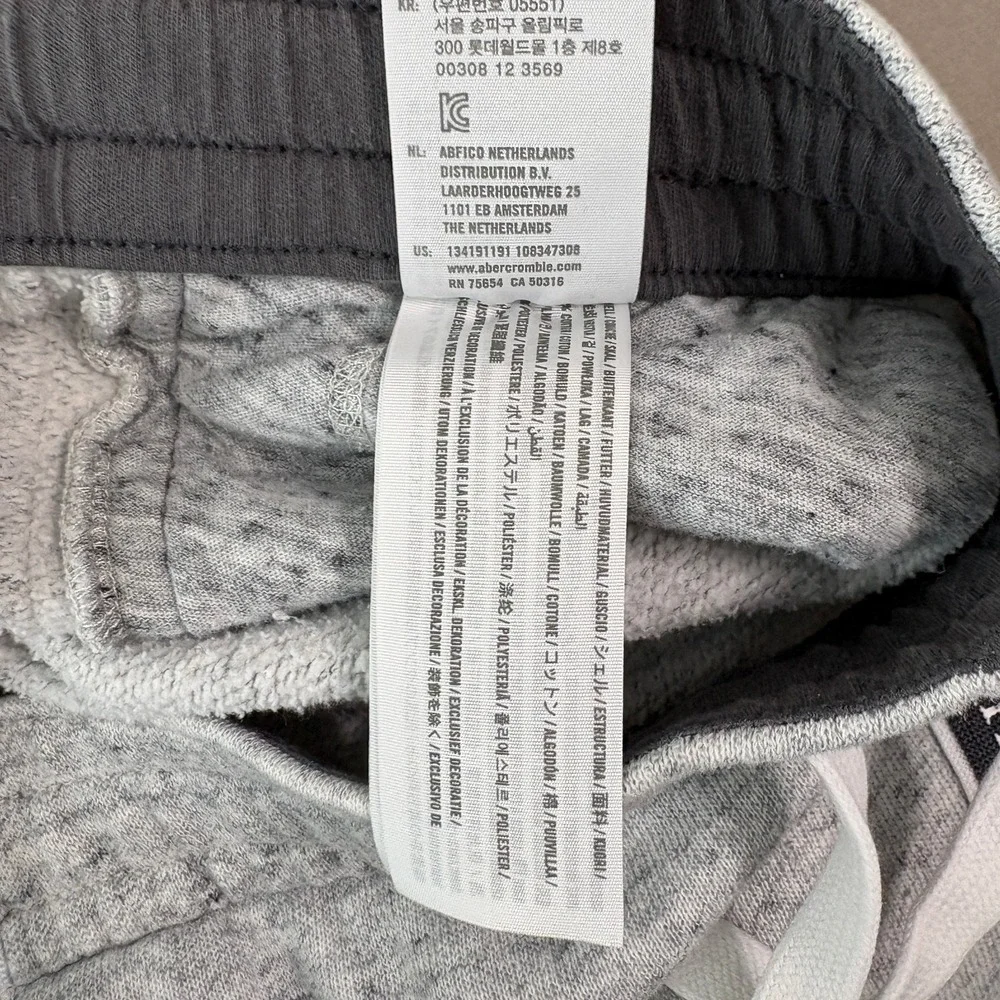 Abercrombie & Fitch Jogger Pants Men Small Heather Gray Soft A&F Fleece Active